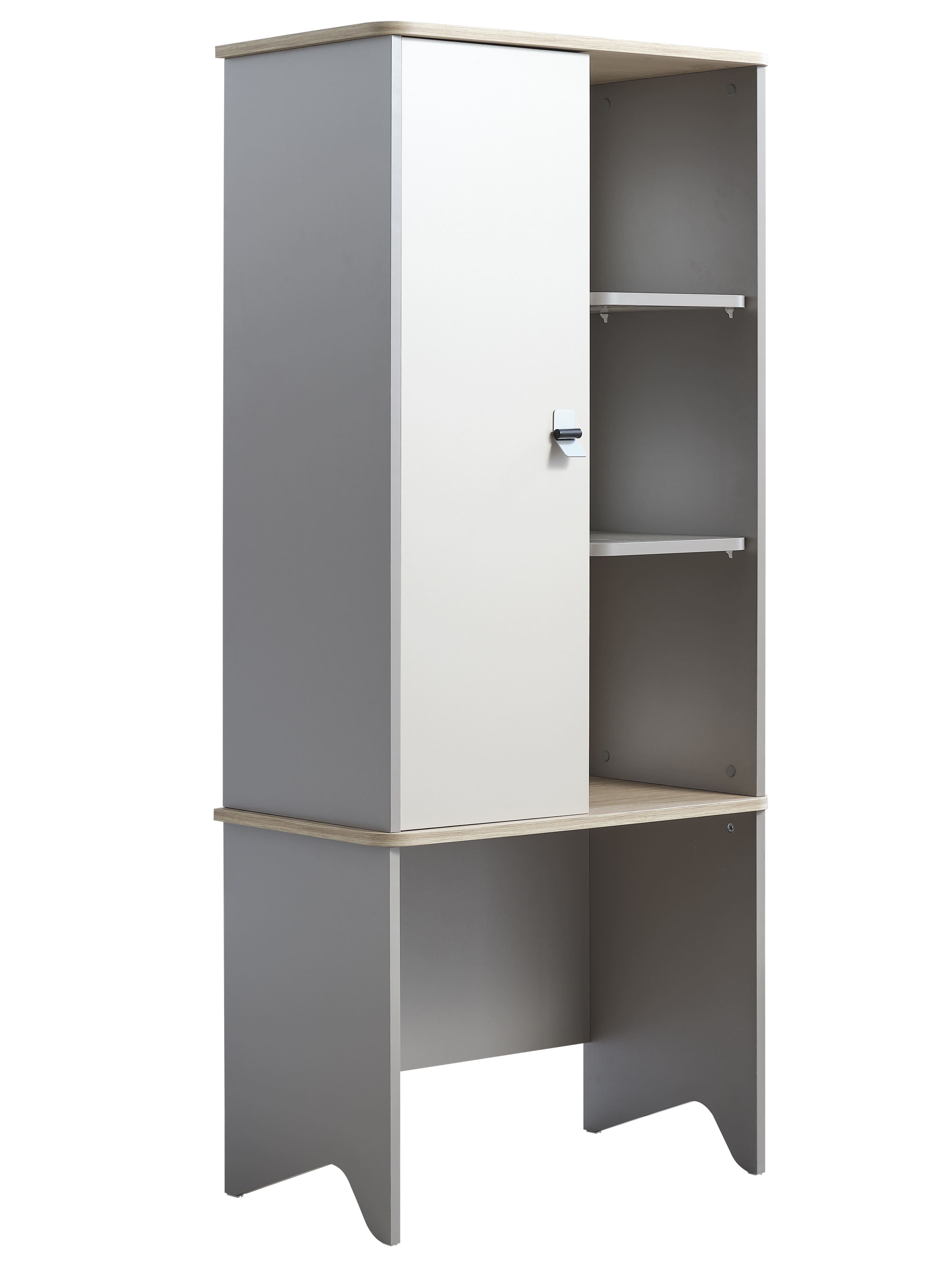 Atlas boekenkast+pouf